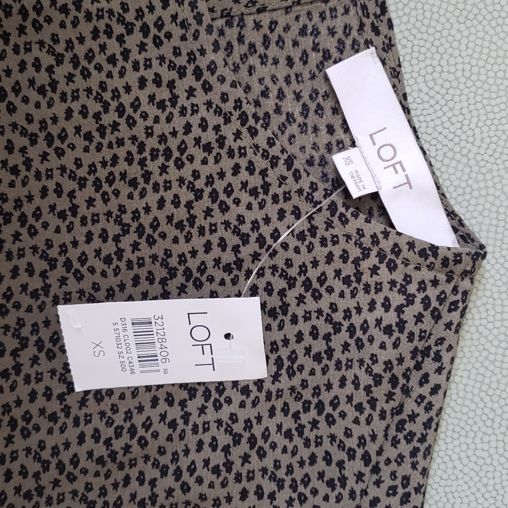 Dress, olive green, LOFT, NWT, size XS